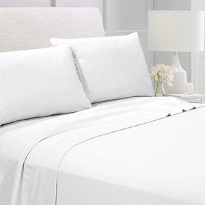 New 4-Piece Full/Double Microfibre Bedding Sheets WHITE